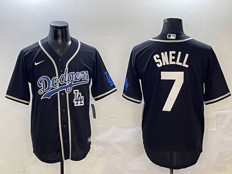 Men Los Angeles Dodgers #7 Snell Black Fashion Game 2025 Nike MLB Jersey style 5